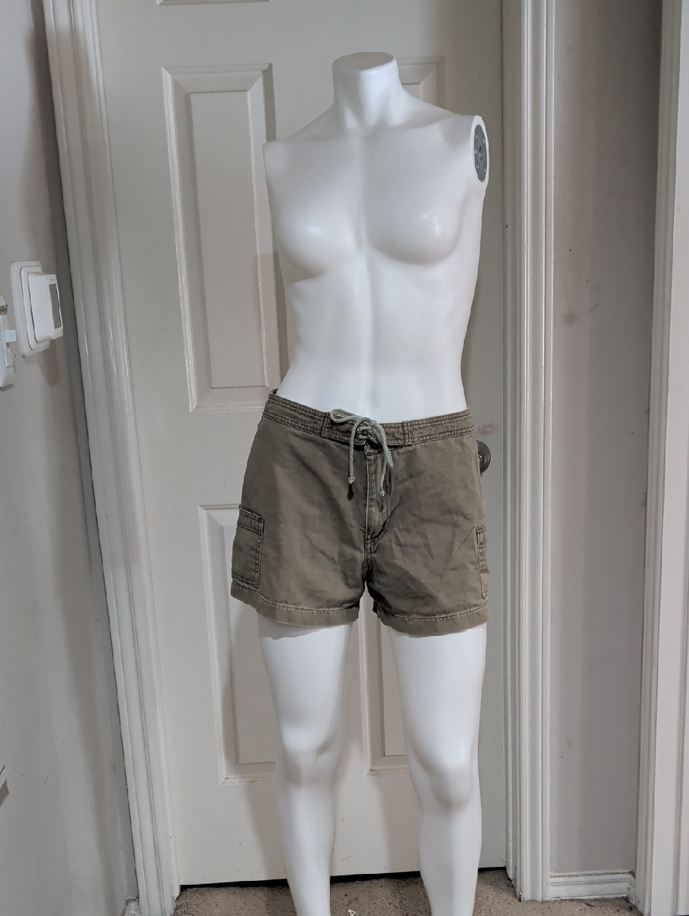 Vintage Rue 21 Women’s Olive Drawstring Utility Shorts Y2K
